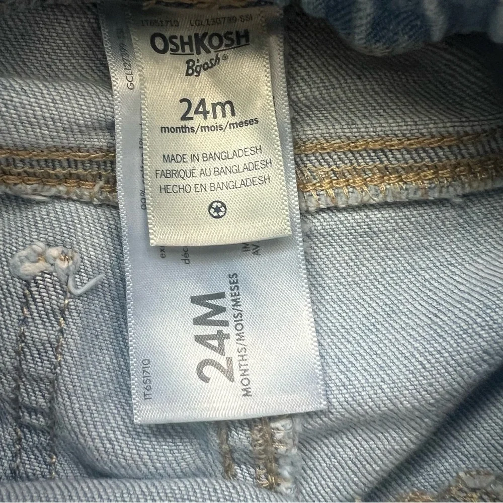 OshKosh B’Gosh Denim Cargo Pants Elastic Waist Toddler 24M (0784)